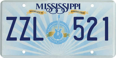 MS license plate ZZL521