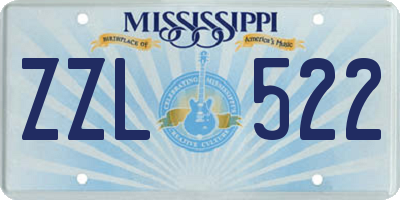 MS license plate ZZL522