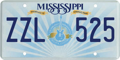 MS license plate ZZL525