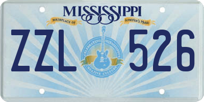 MS license plate ZZL526