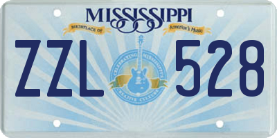 MS license plate ZZL528