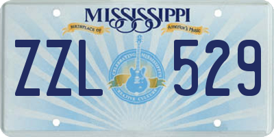 MS license plate ZZL529
