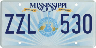 MS license plate ZZL530
