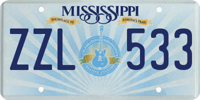 MS license plate ZZL533