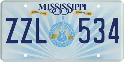 MS license plate ZZL534