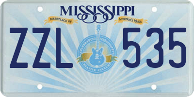 MS license plate ZZL535