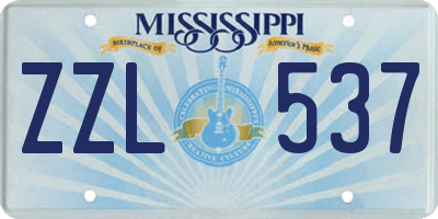 MS license plate ZZL537