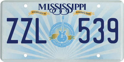 MS license plate ZZL539