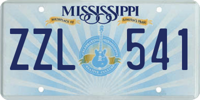 MS license plate ZZL541