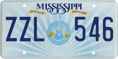 MS license plate ZZL546