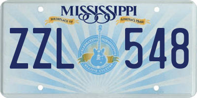 MS license plate ZZL548