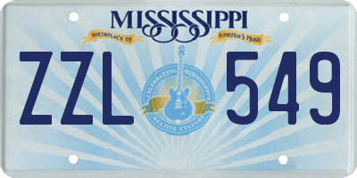 MS license plate ZZL549