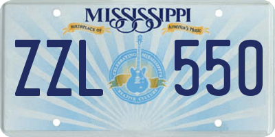 MS license plate ZZL550