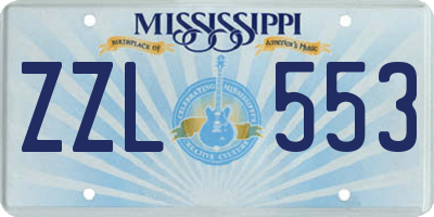 MS license plate ZZL553