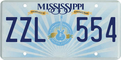 MS license plate ZZL554