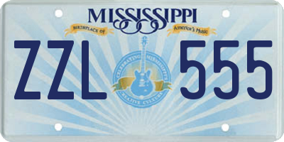 MS license plate ZZL555