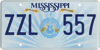 MS license plate ZZL557