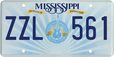 MS license plate ZZL561