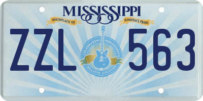 MS license plate ZZL563