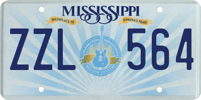 MS license plate ZZL564
