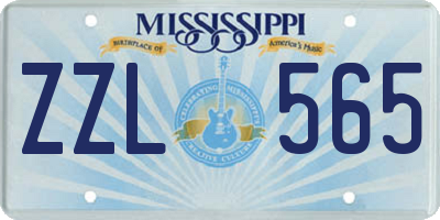 MS license plate ZZL565