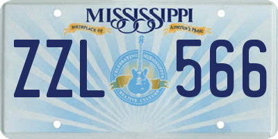 MS license plate ZZL566