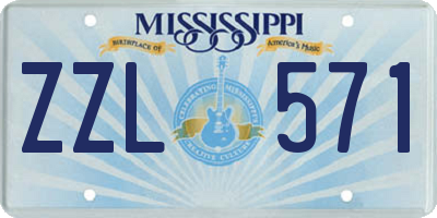 MS license plate ZZL571