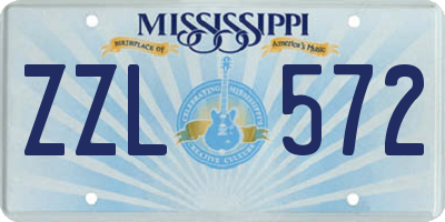 MS license plate ZZL572