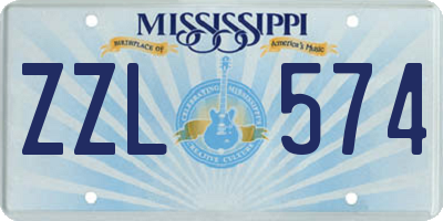 MS license plate ZZL574