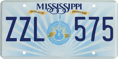 MS license plate ZZL575