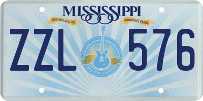 MS license plate ZZL576