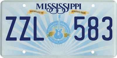 MS license plate ZZL583