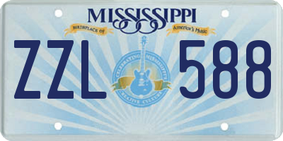 MS license plate ZZL588