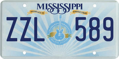 MS license plate ZZL589