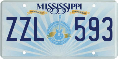 MS license plate ZZL593
