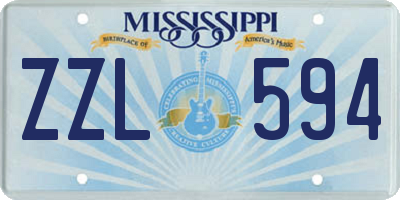 MS license plate ZZL594