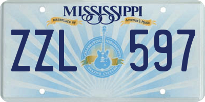 MS license plate ZZL597