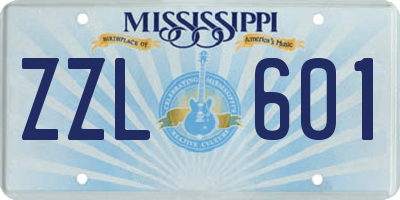 MS license plate ZZL601