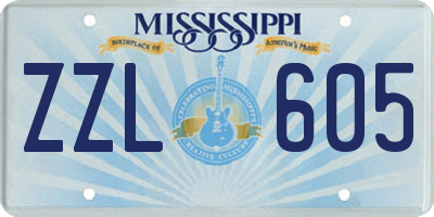 MS license plate ZZL605