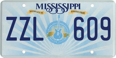MS license plate ZZL609