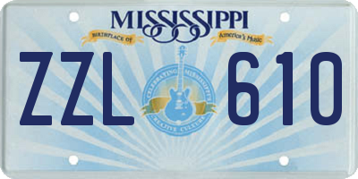 MS license plate ZZL610