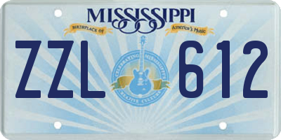 MS license plate ZZL612
