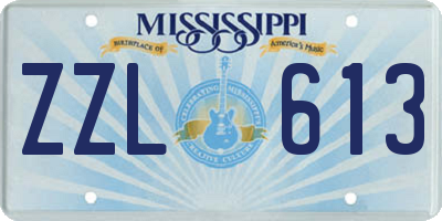 MS license plate ZZL613