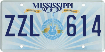 MS license plate ZZL614