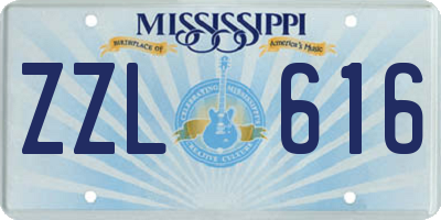 MS license plate ZZL616