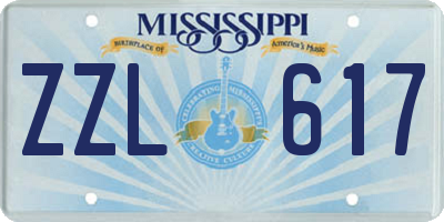 MS license plate ZZL617