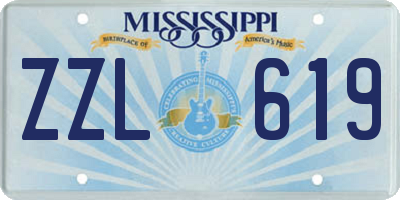 MS license plate ZZL619