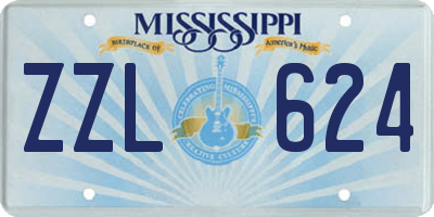 MS license plate ZZL624