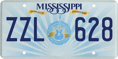 MS license plate ZZL628