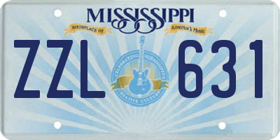 MS license plate ZZL631